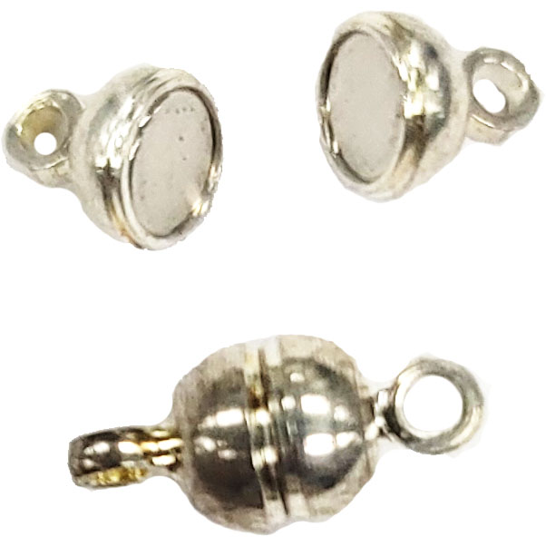 MAGENTIC BALL CLASP 5MM  SILVER COLOR(10 PCS)
